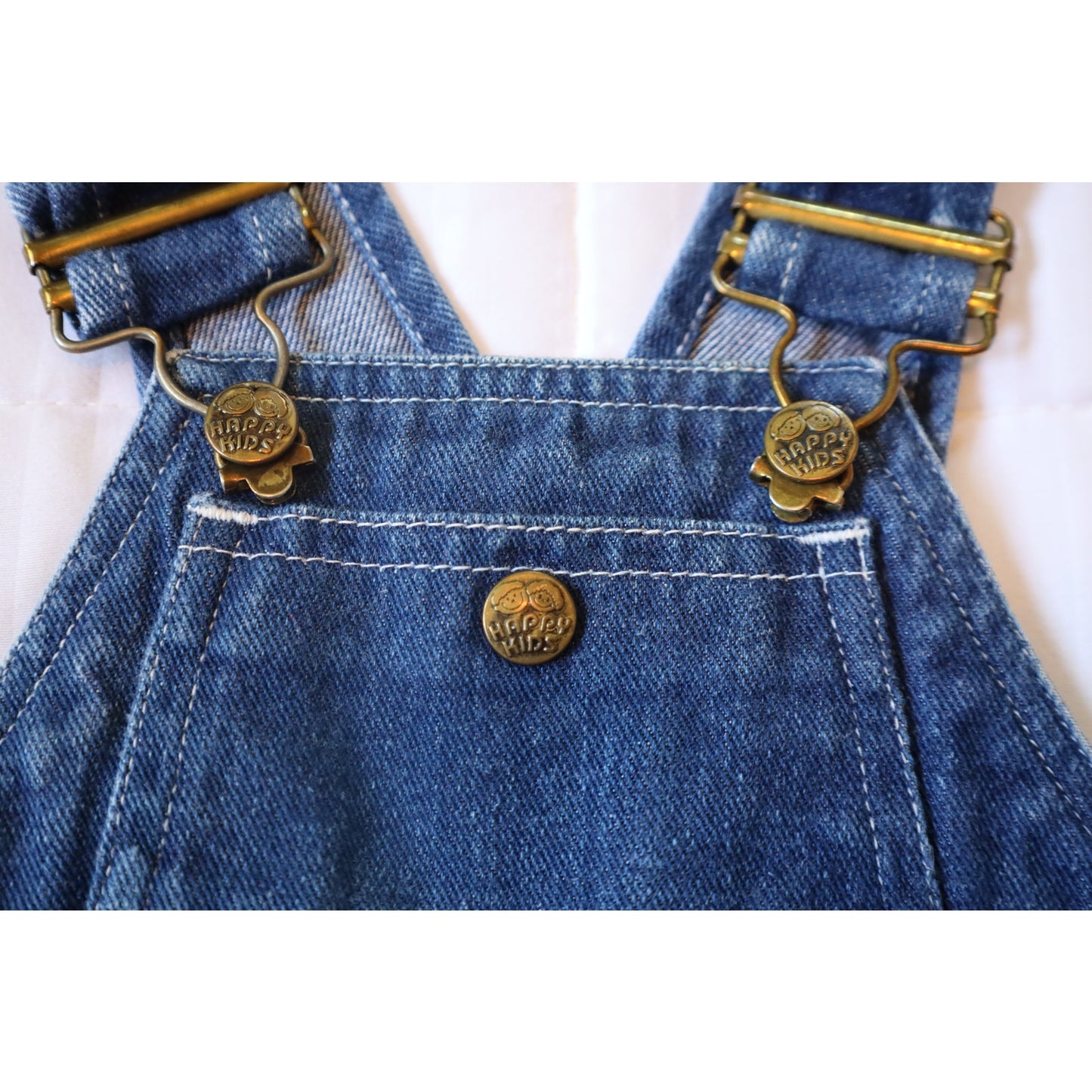 Vintage Happy Kids Denim Shorteralls - 12m