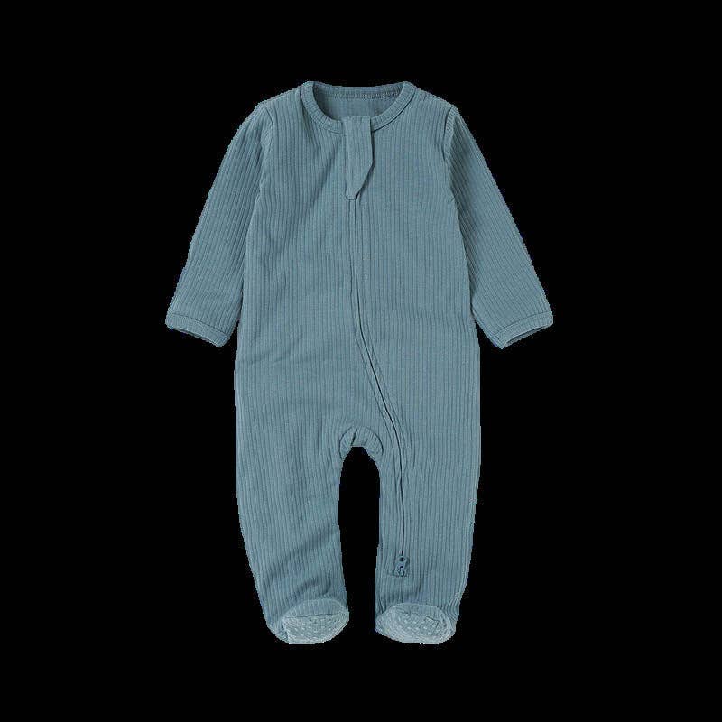 Organic Cotton Baby Footed Romper Knitted Onesie