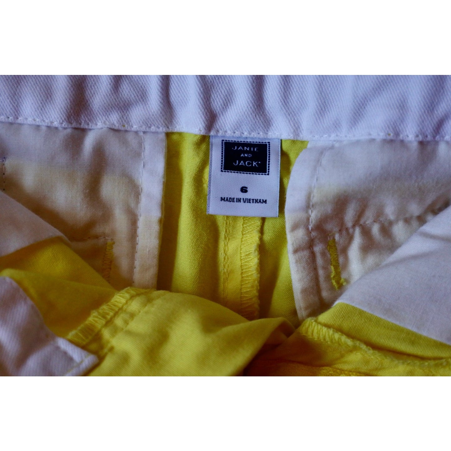 Janie and Jack Canary Yellow Drawstring Shorts - Sz 6
