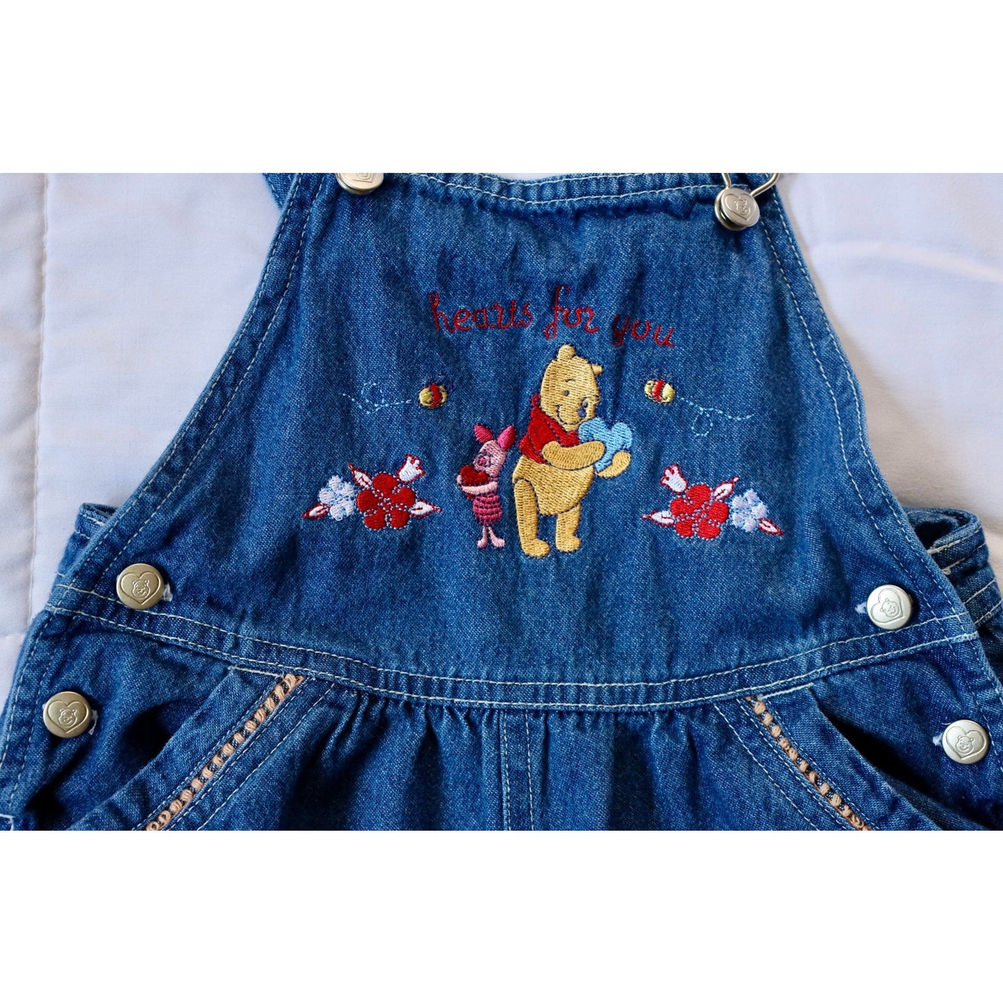 Y2K Winnie the Pooh Disney Kids Shorteralls - Sz 5T