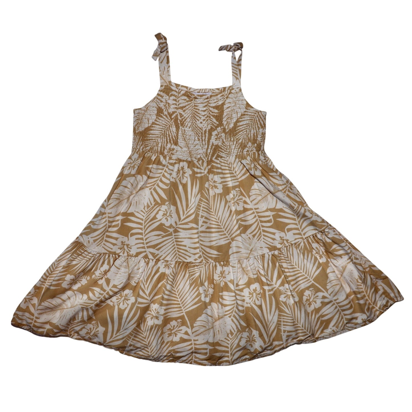 Neutral Hawaiian Print Summer Dress - 5T