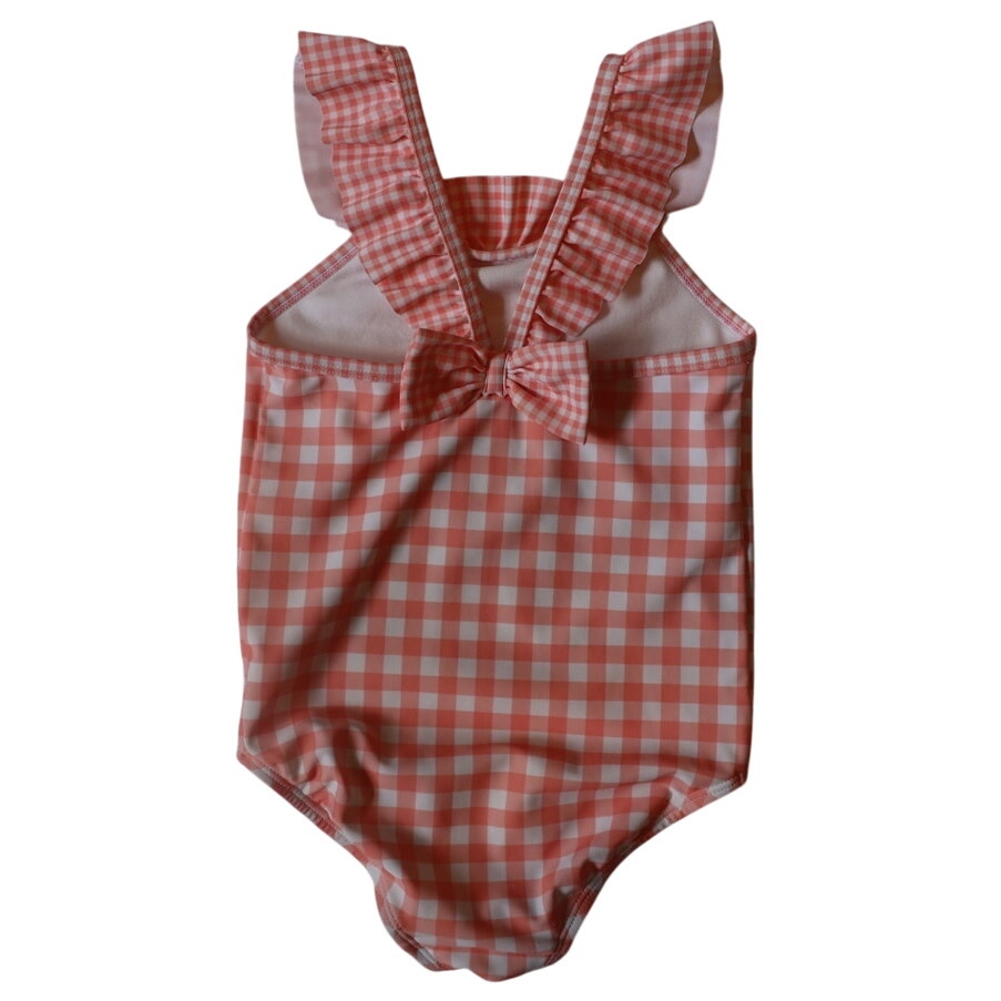 Pink Gingham Ruffle One Piece - 4T