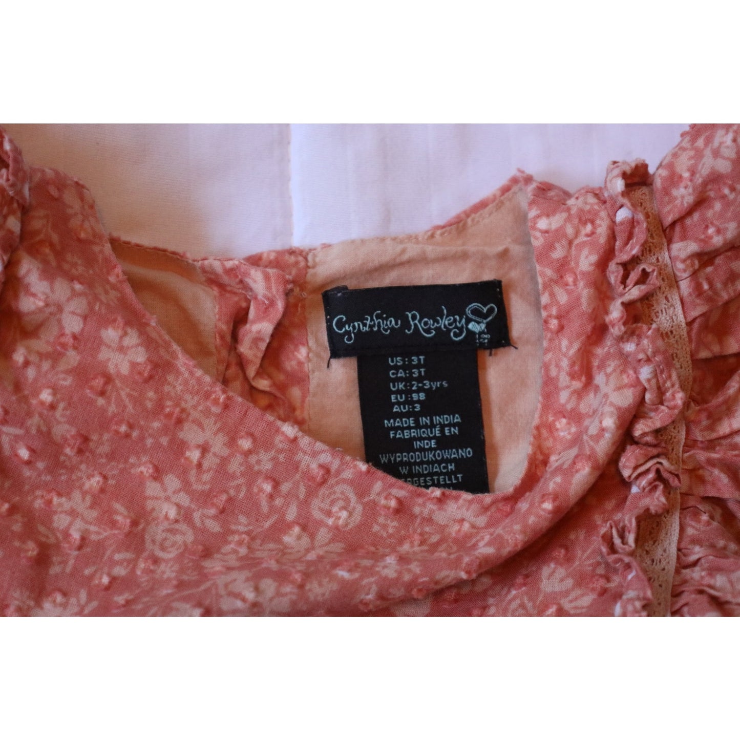 Cynthia Rowley Floral Pink Dress - 3T