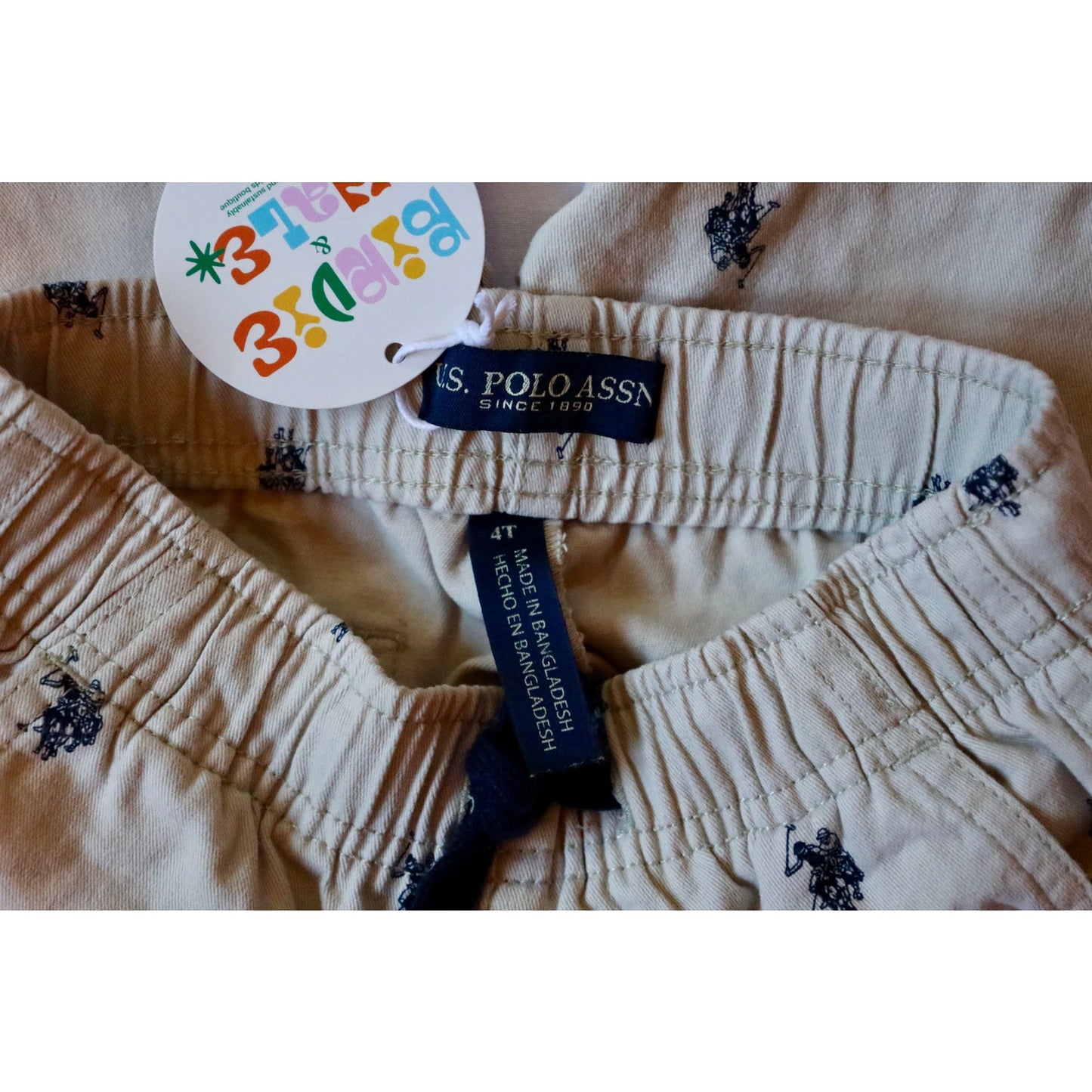Polo Print Khaki Shorts - 4T