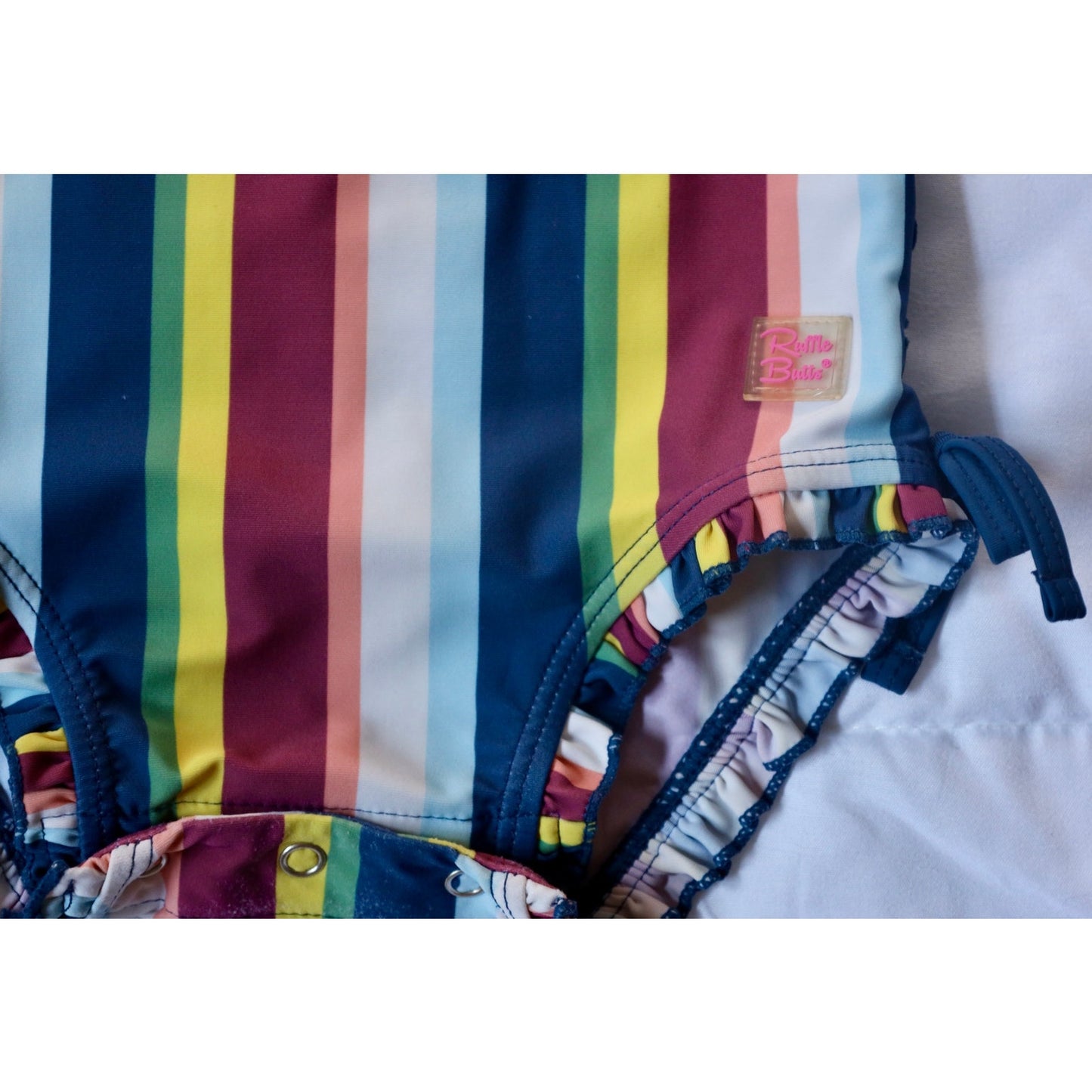 Ruffle Butts Striped One-Piece Swimsuit - Sz 12-18m