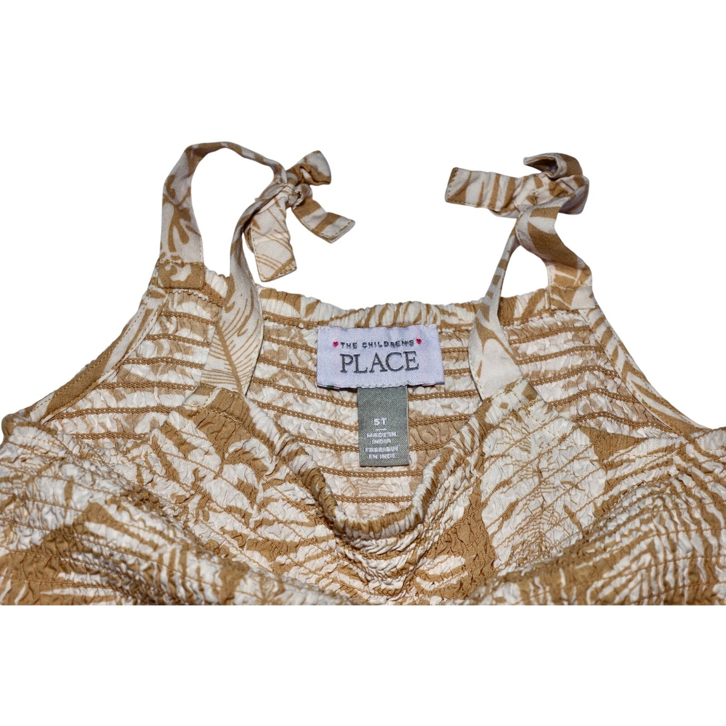 Neutral Hawaiian Print Summer Dress - 5T
