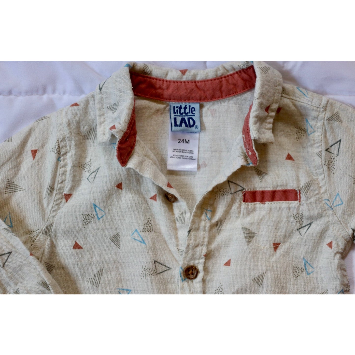 Little Lad Geometric Button Down - 24m