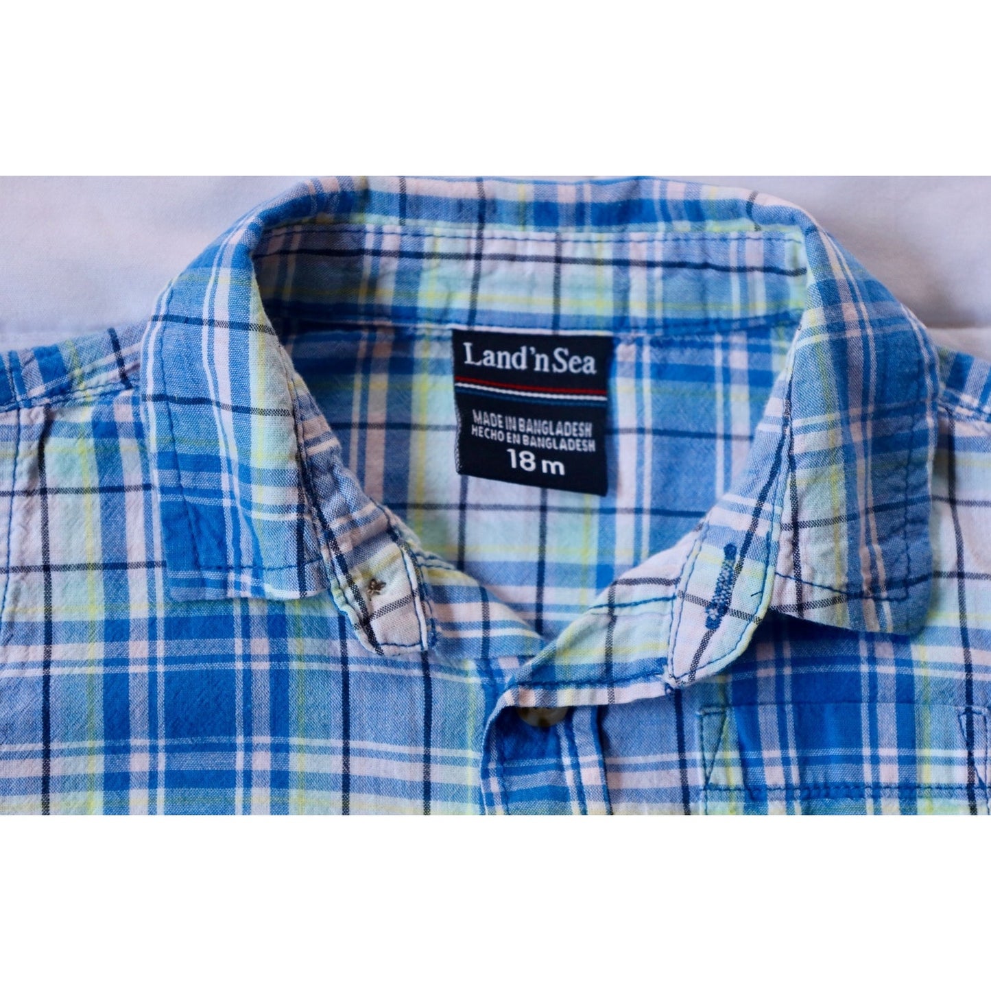 Land n' Sea Short Sleeve Plaid Button Down - Sz 18m