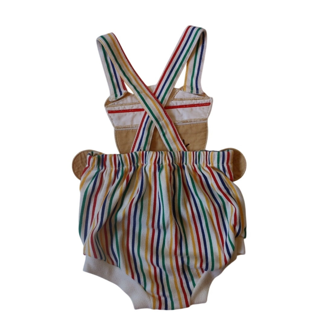 Vintage Teddy Bear Striped Romper - 18m