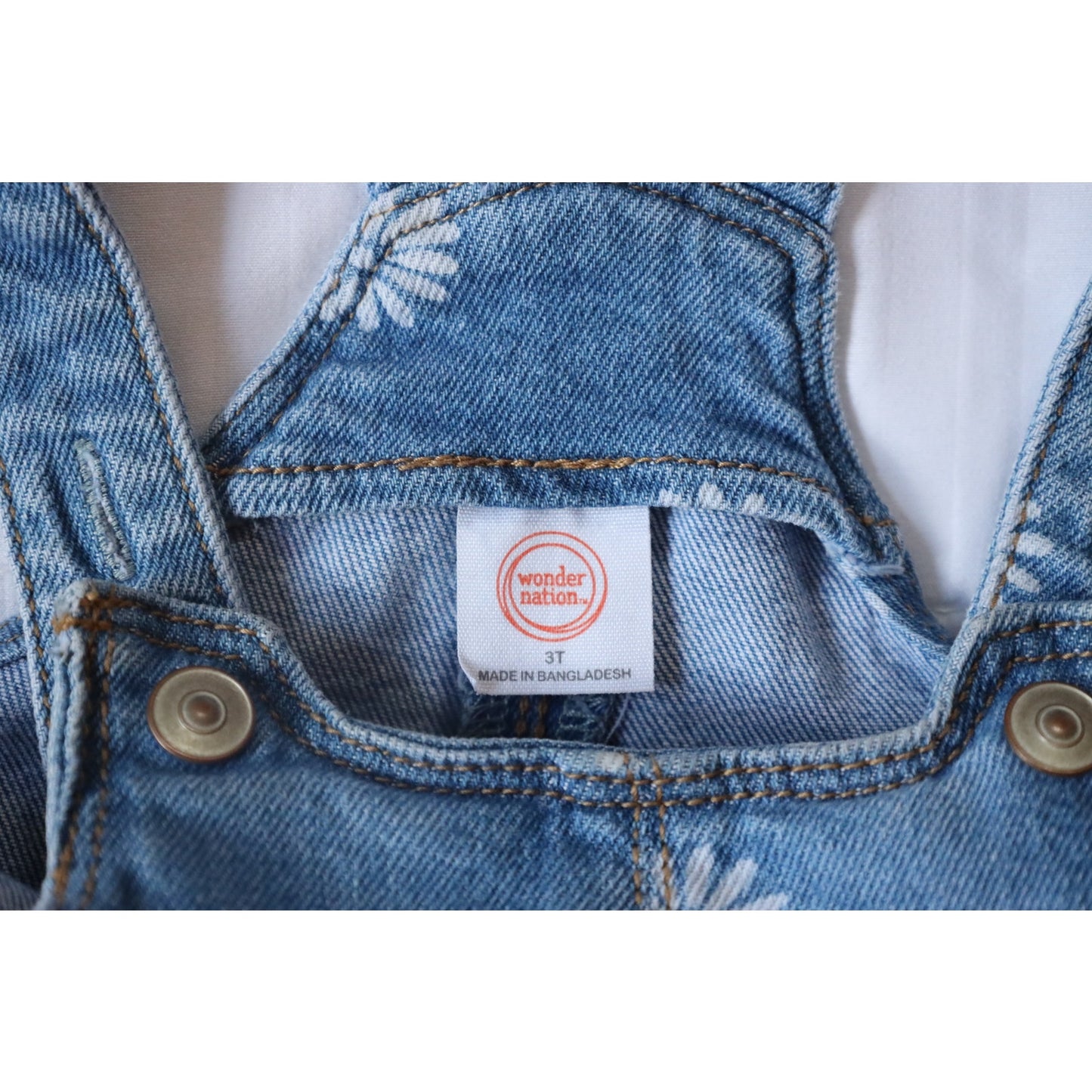 Denim Flower Power Shorteralls - 3T