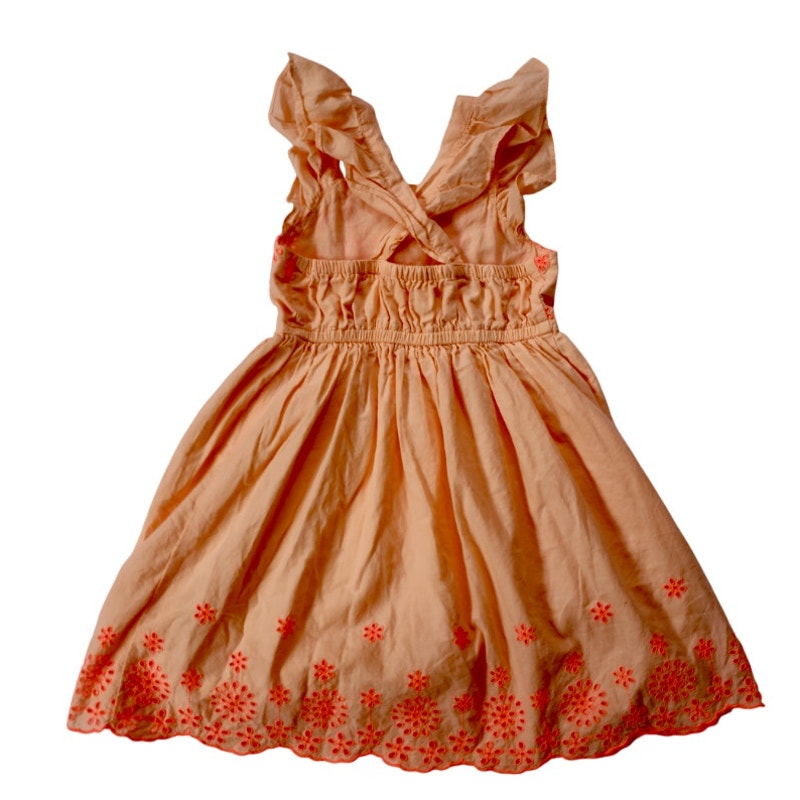 Tangerine Eyelet Cross-Straps Dress - Sz 4/5