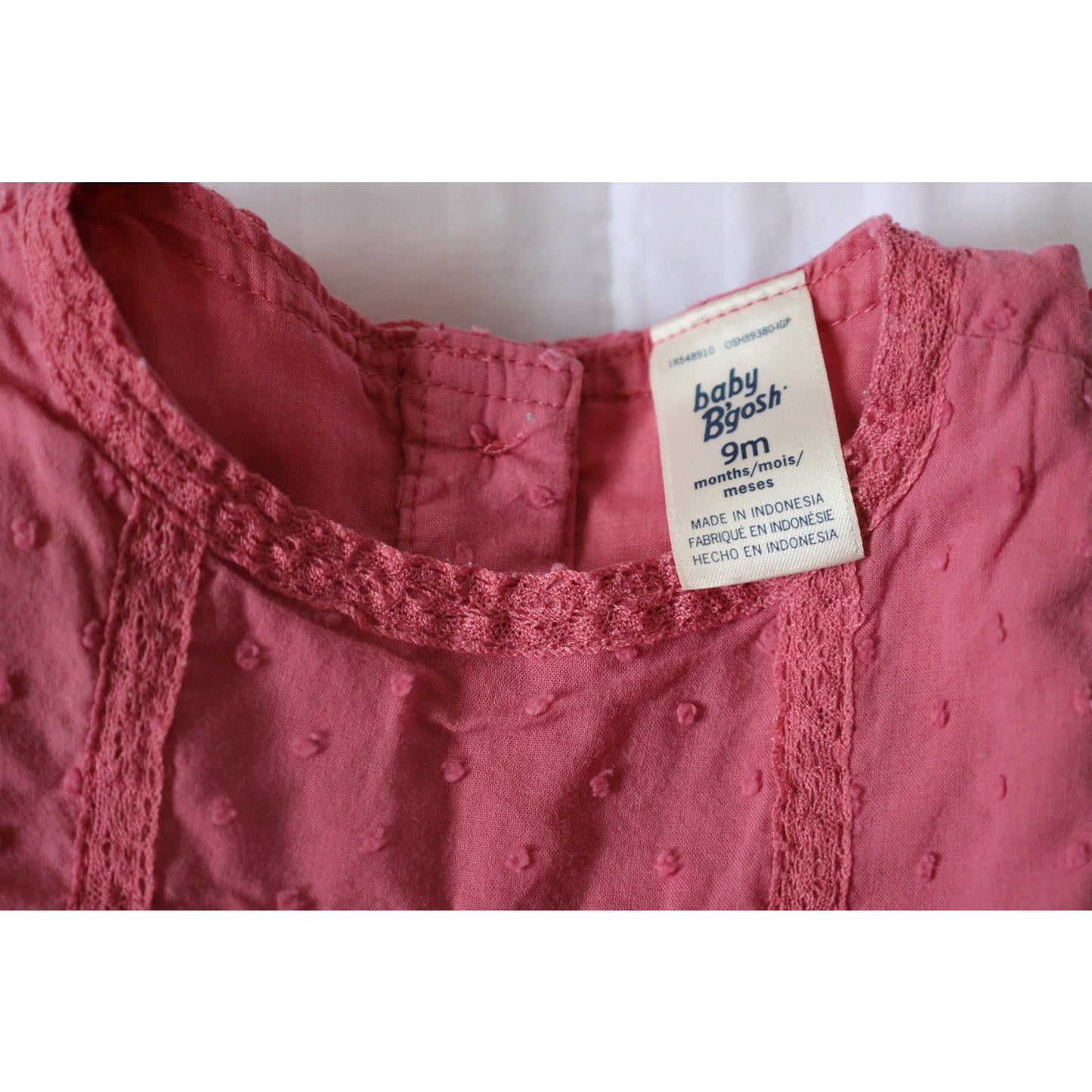 Baby B'gosh Pink Cotton Dress - 9m