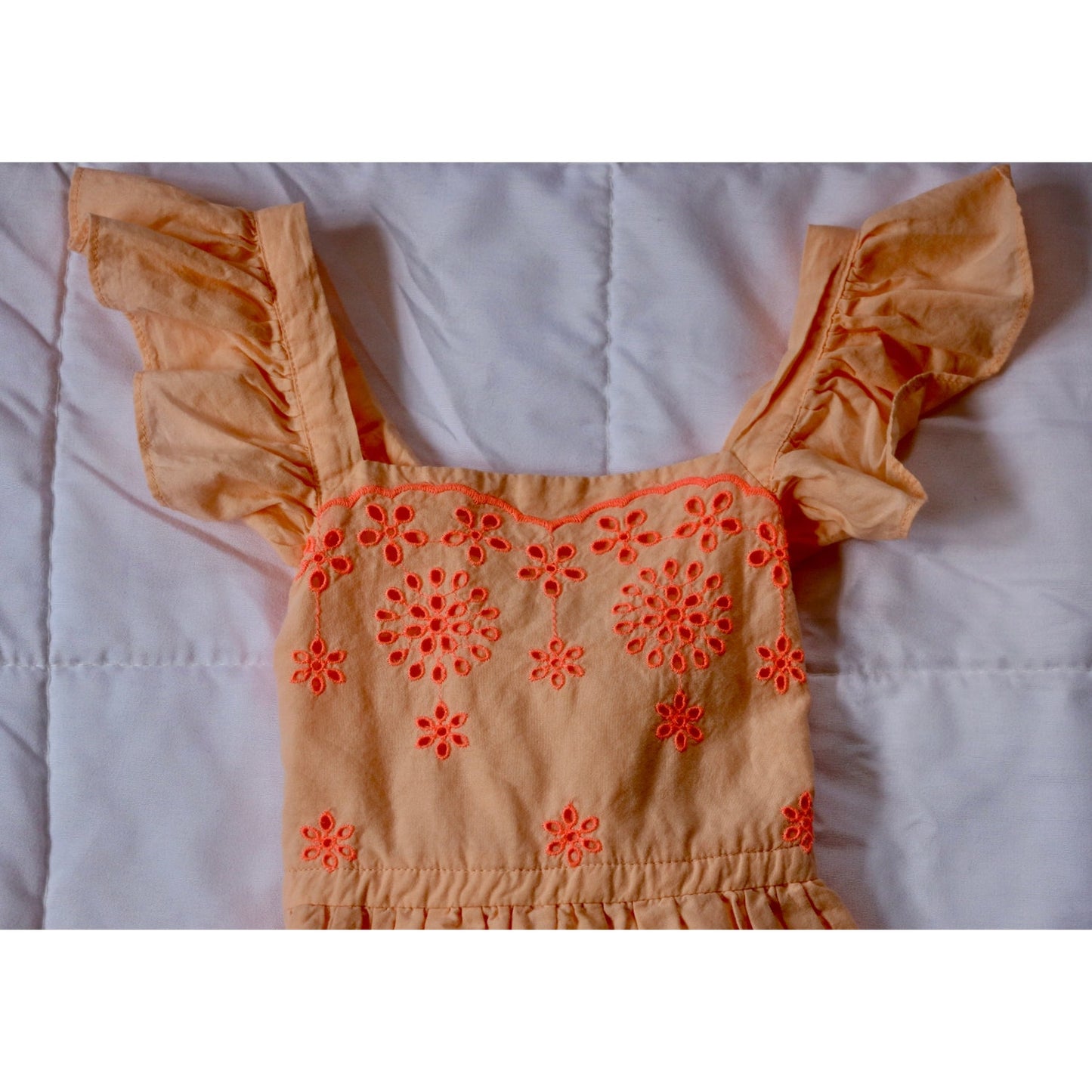 Tangerine Eyelet Cross-Straps Dress - Sz 4/5