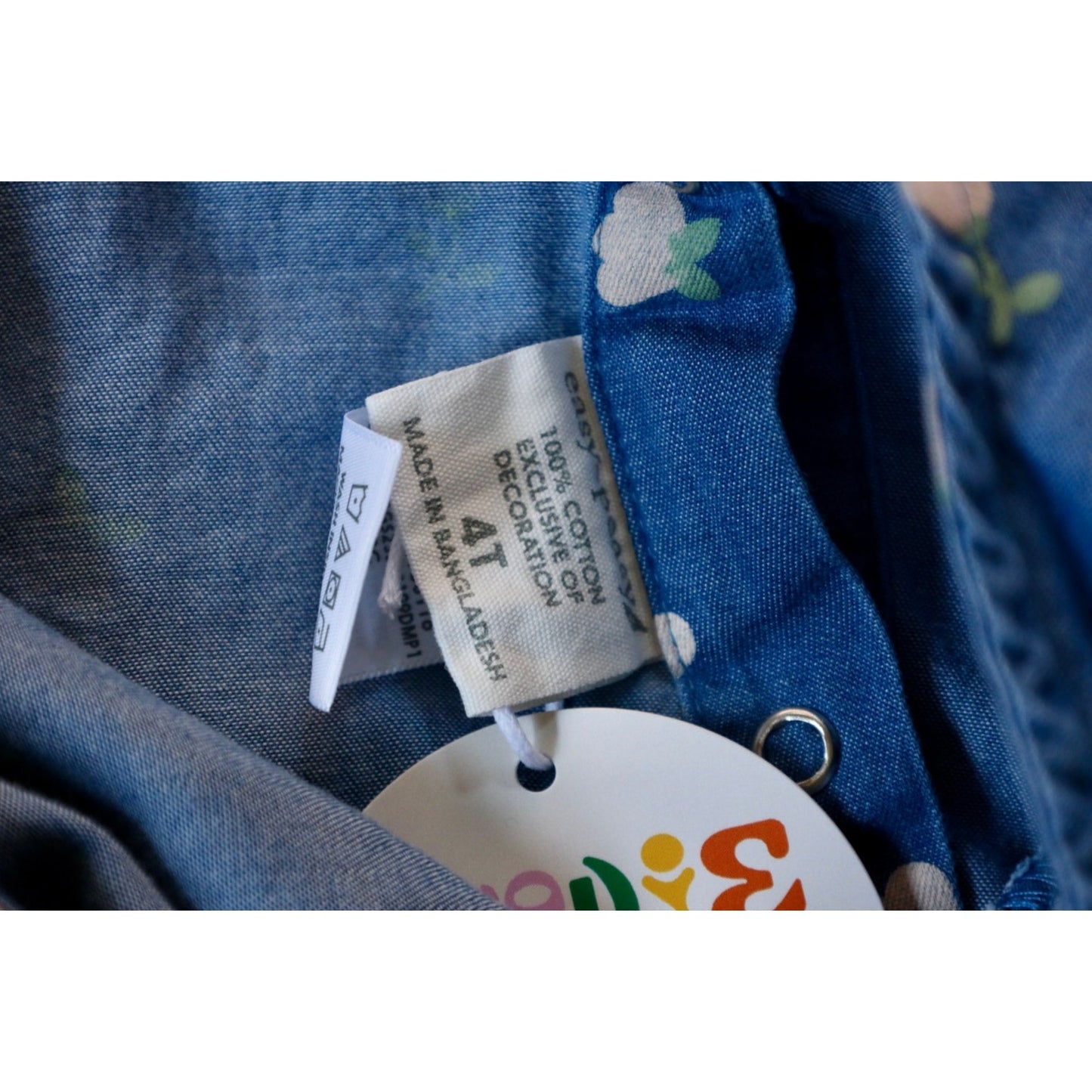 Easy Peasy Floral Print Denim Jumpsuit - Sz 4T