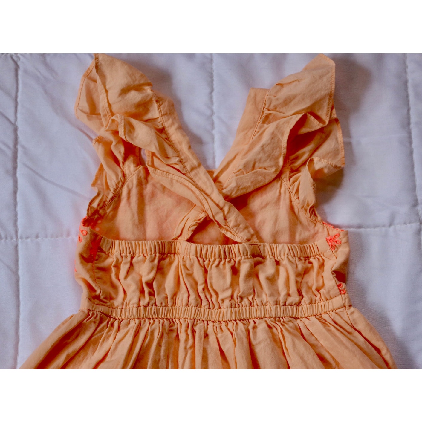 Tangerine Eyelet Cross-Straps Dress - Sz 4/5