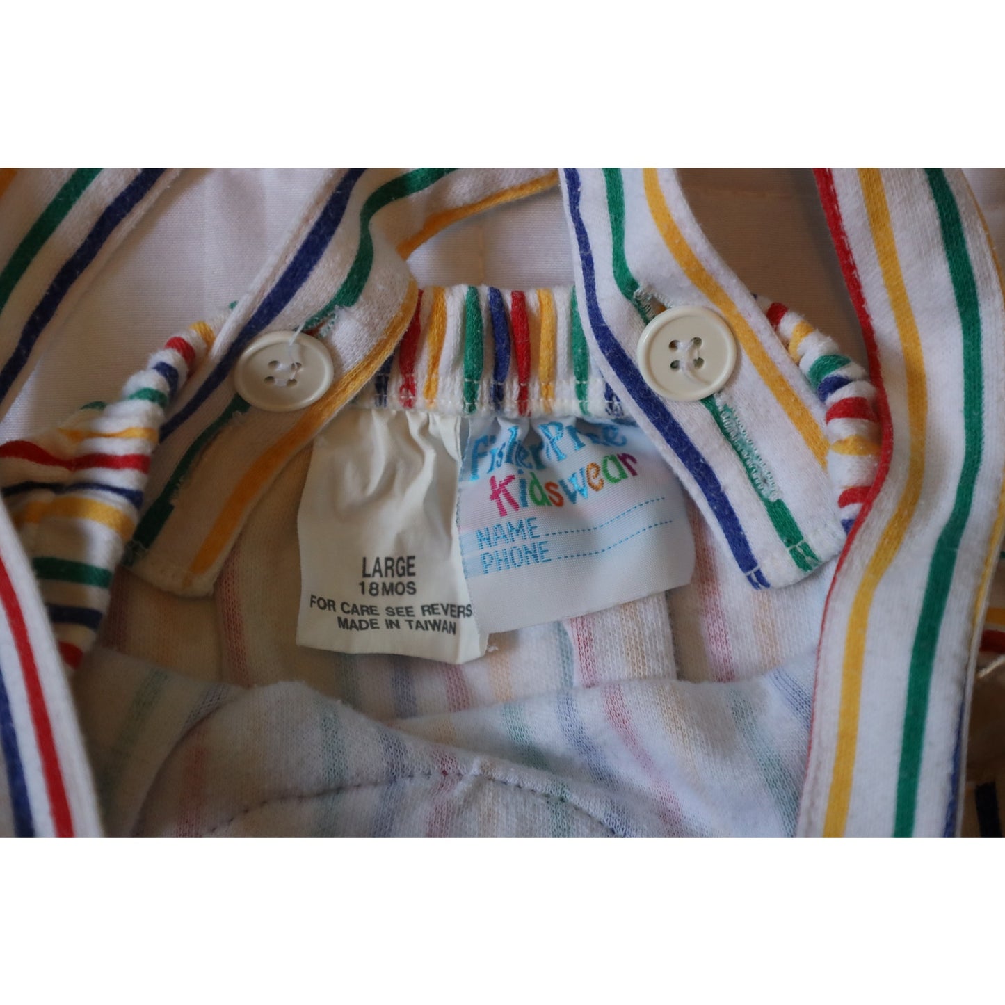 Vintage Teddy Bear Striped Romper - 18m