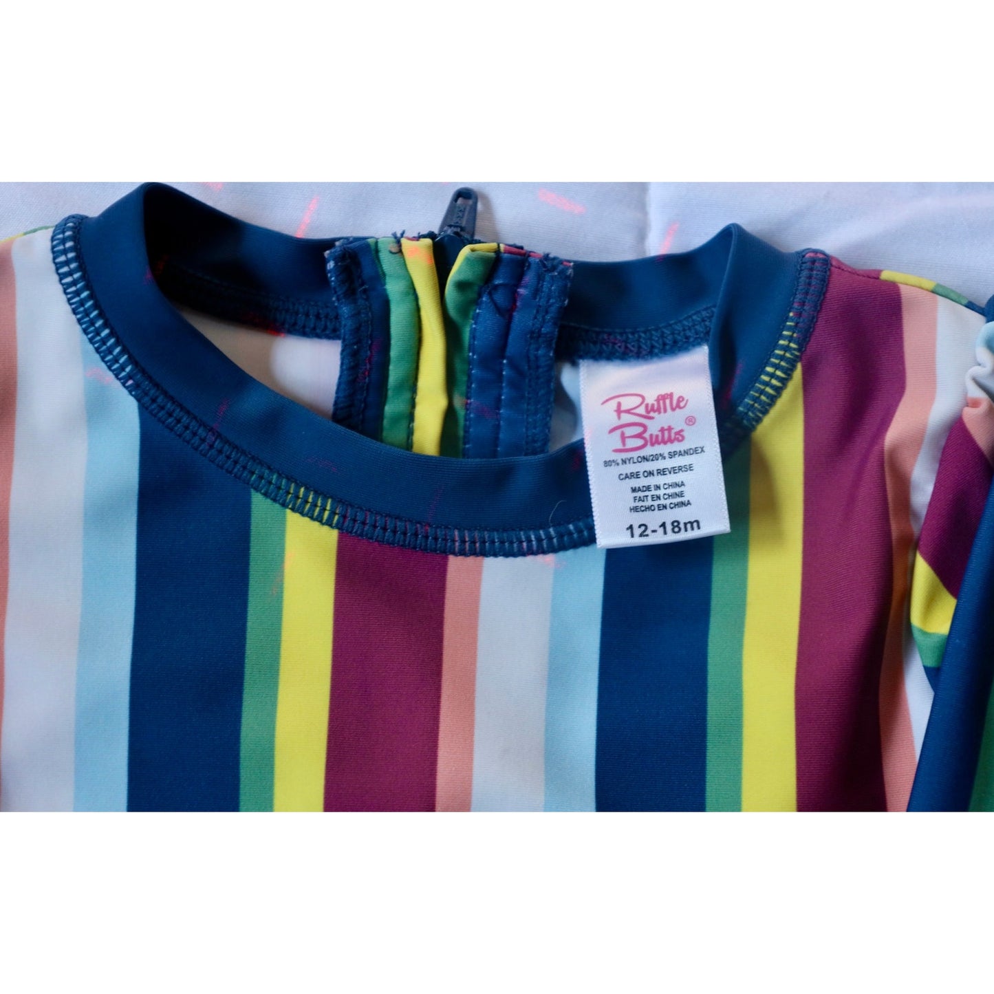 Ruffle Butts Striped One-Piece Swimsuit - Sz 12-18m