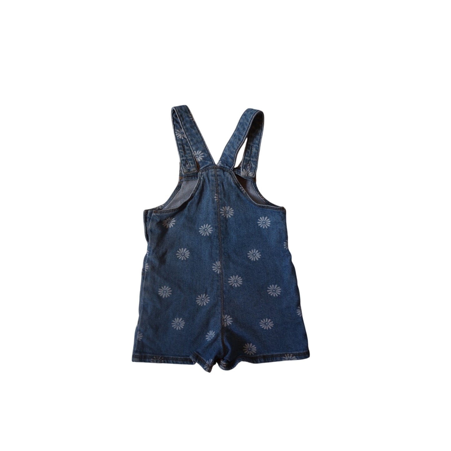Denim Flower Power Shorteralls - 3T