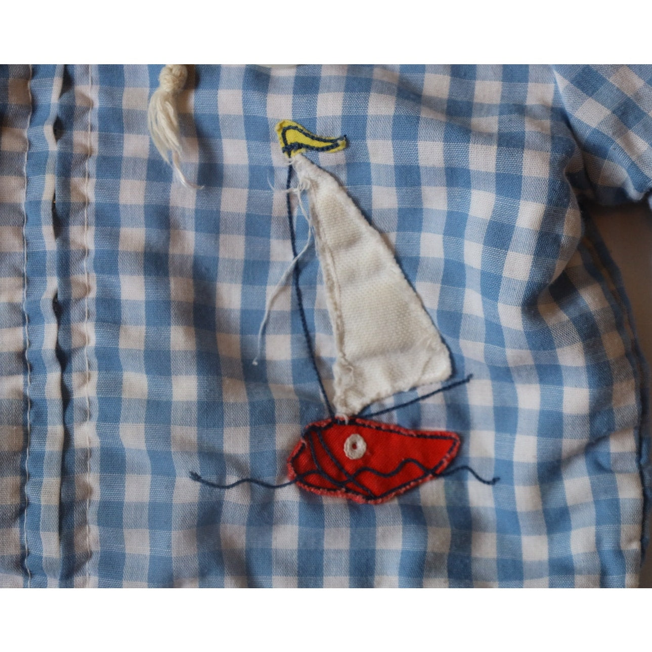Vintage Wonderalls Gingham Sailboat Jacket - 12m