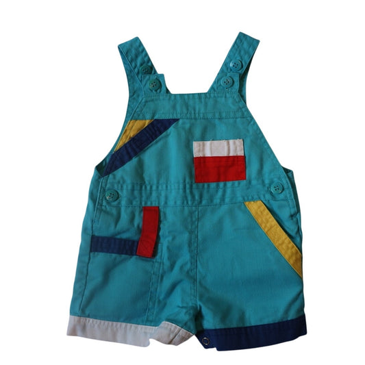 Vintage Popsicle Teal Shorteralls - 12m