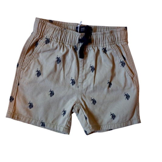 Polo Print Khaki Shorts - 4T