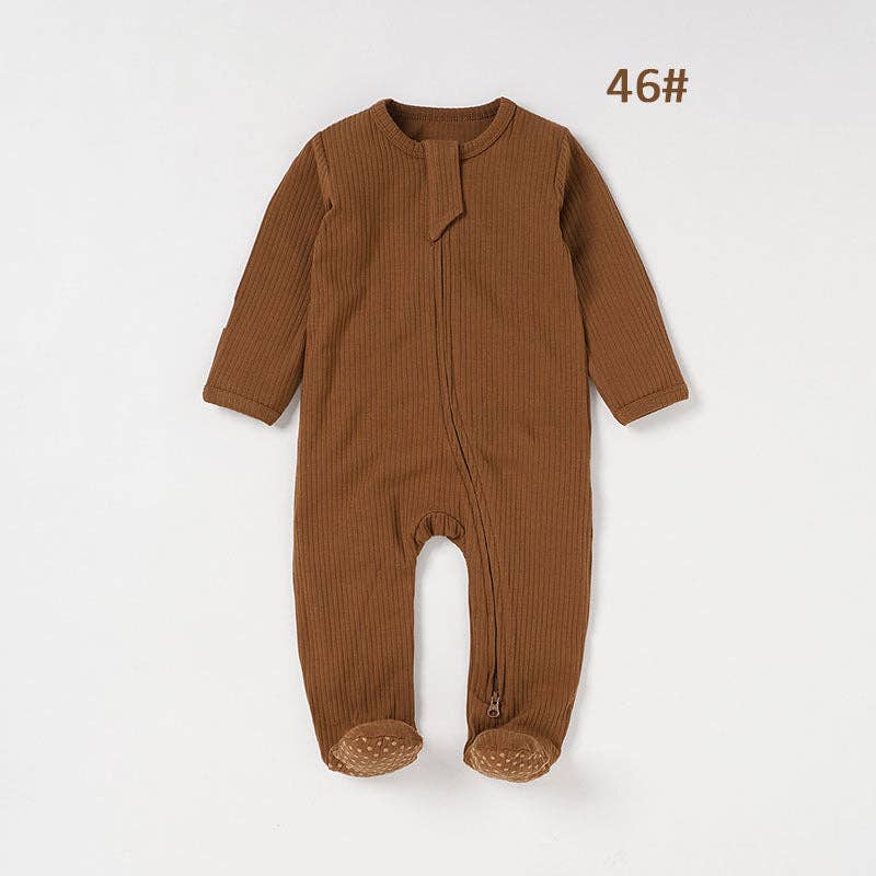 Organic Cotton Baby Footed Romper Knitted Onesie