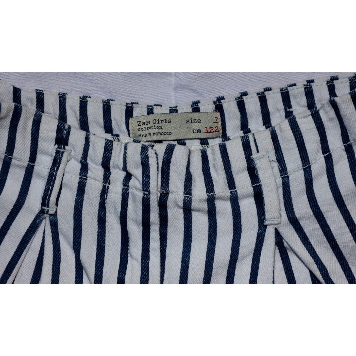 Zara Girls Striped Jean Shorts - Sz 7