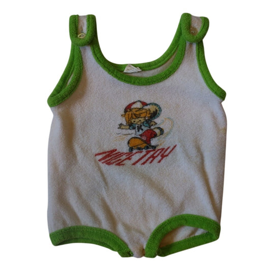 Vintage Terrycloth "Nice Try" Onesie - 18-24m