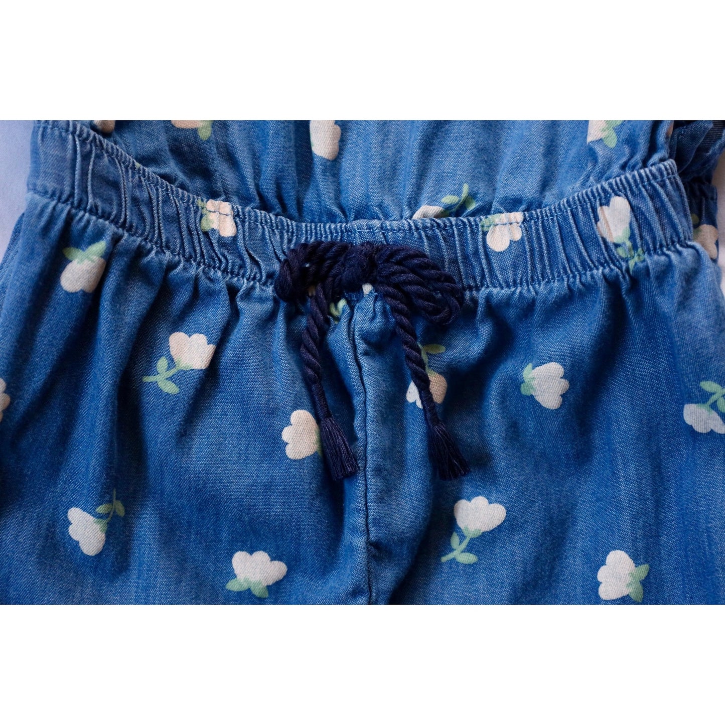 Easy Peasy Floral Print Denim Jumpsuit - Sz 4T