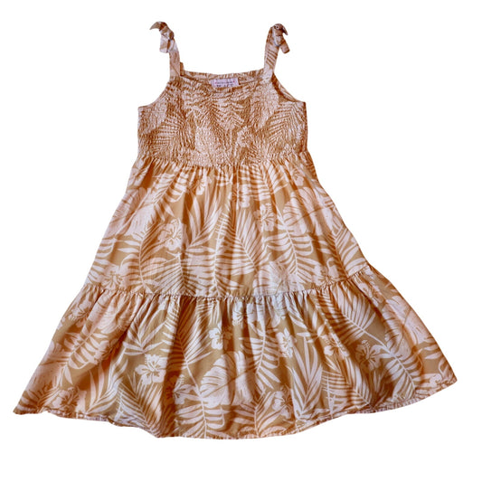 Neutral Hawaiian Print Summer Dress - 5T