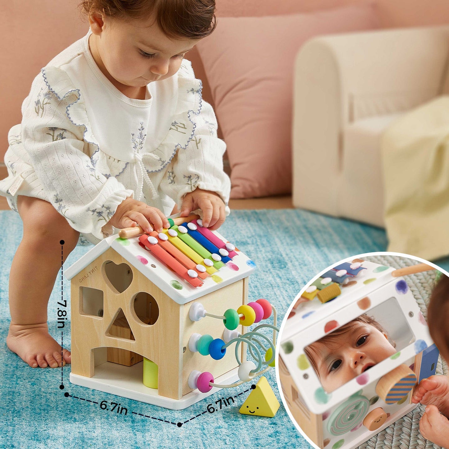 Tiny Land® Cottage Activity Cube - Rainbow