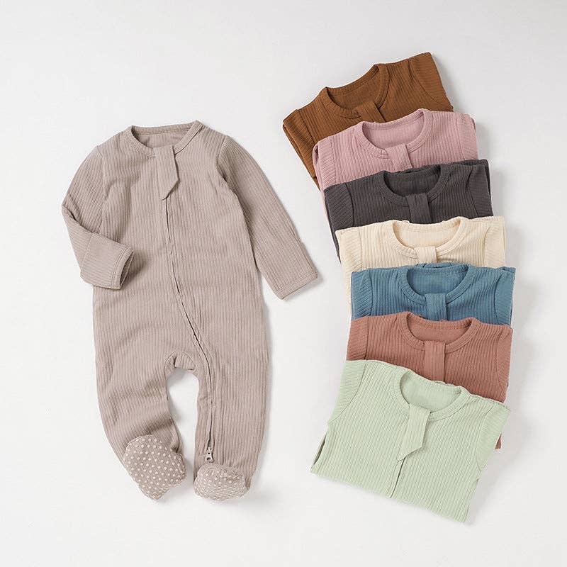 Organic Cotton Baby Footed Romper Knitted Onesie