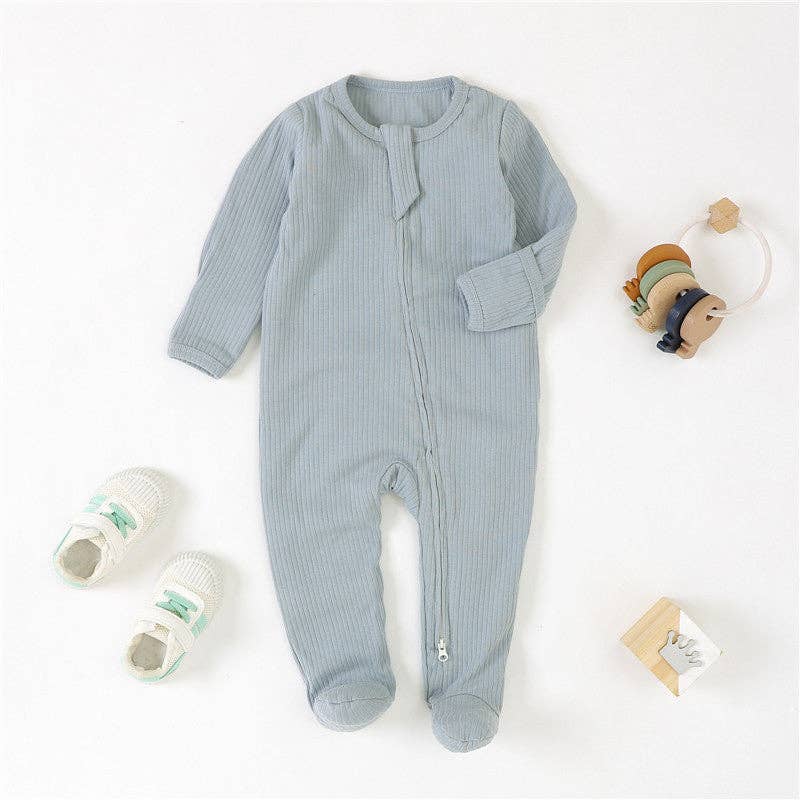 Organic Cotton Baby Footed Romper Knitted Onesie