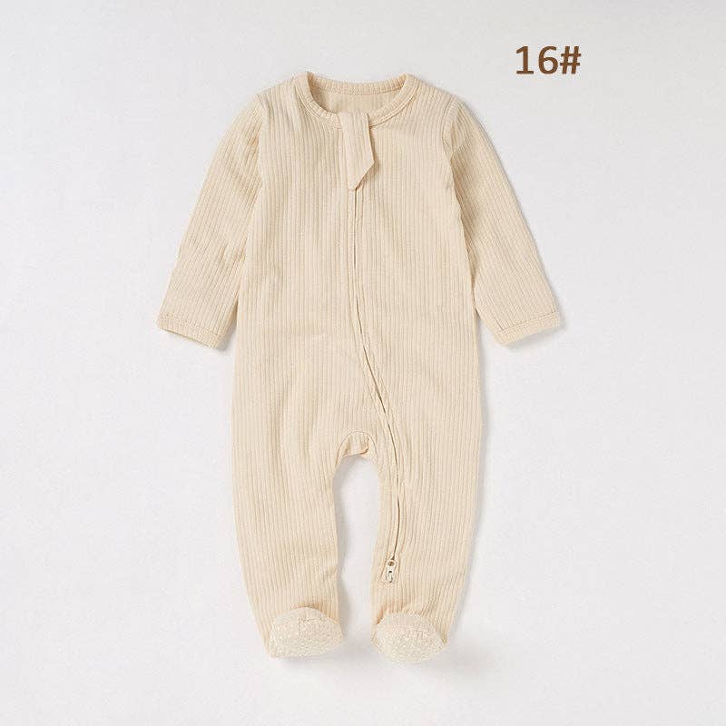 Organic Cotton Baby Footed Romper Knitted Onesie