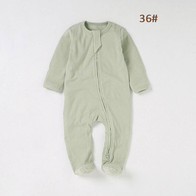 Organic Cotton Baby Footed Romper Knitted Onesie