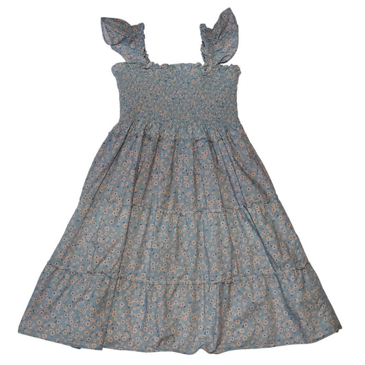 Quince Poplin Smocked Dress - Sz 7
