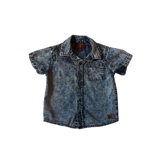 Acid Wash Denim Button Down - 24m
