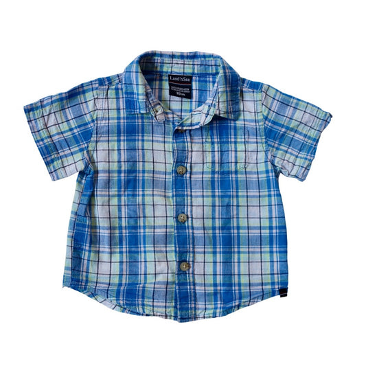 Land n' Sea Short Sleeve Plaid Button Down - Sz 18m