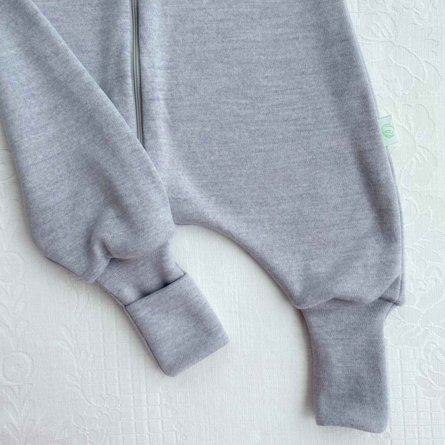 2-LAYER MERINO WOOL SLEEP SACK WITH OPEN LEGS - silver gray