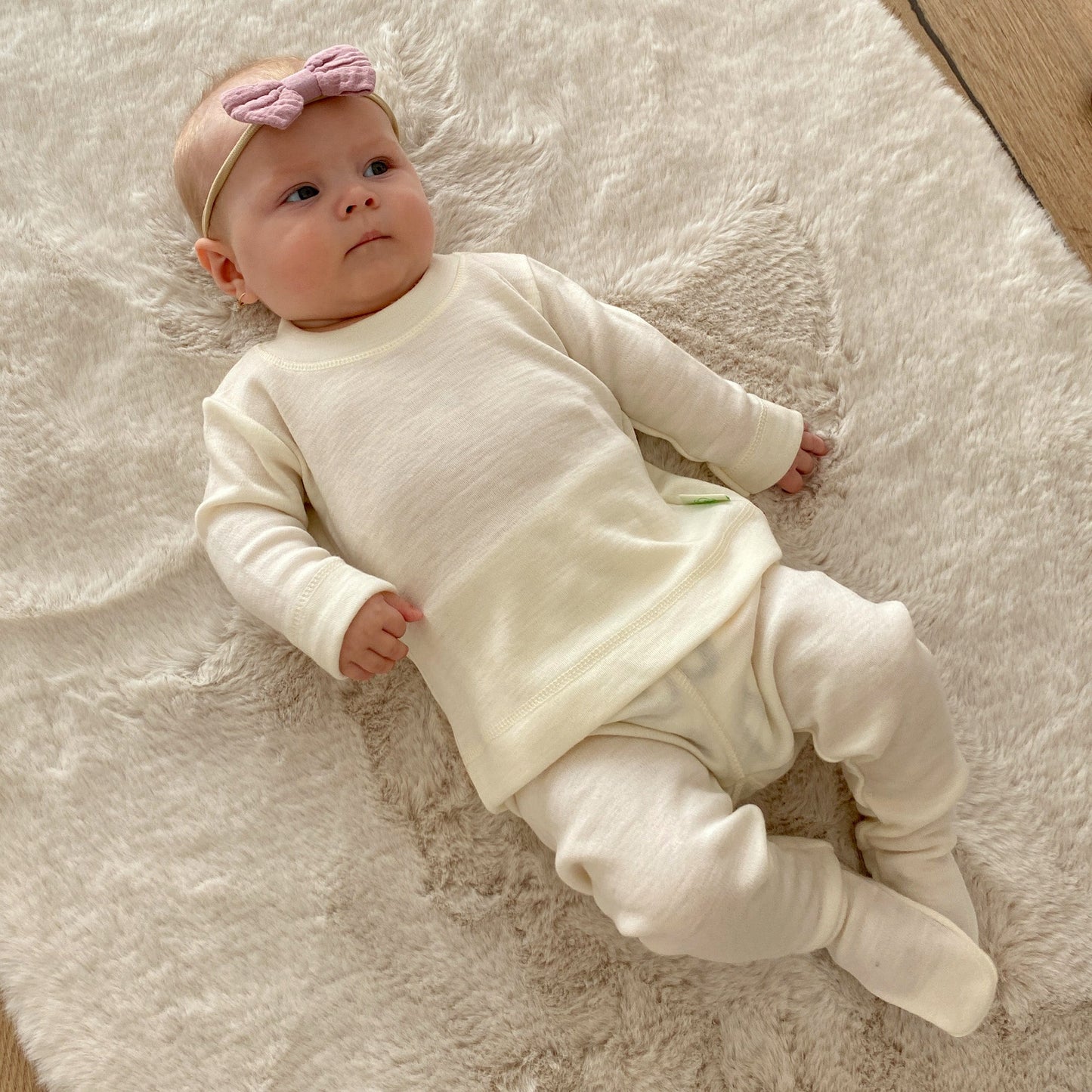 Merino Thermal Base-layer Set - off-white snow