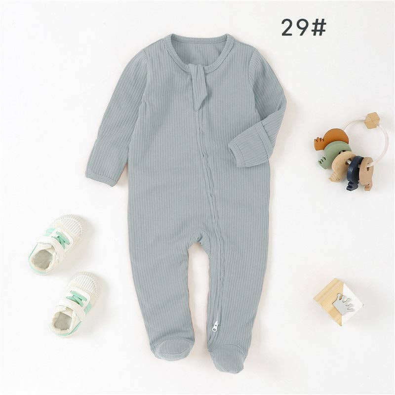 Organic Cotton Baby Footed Romper Knitted Onesie