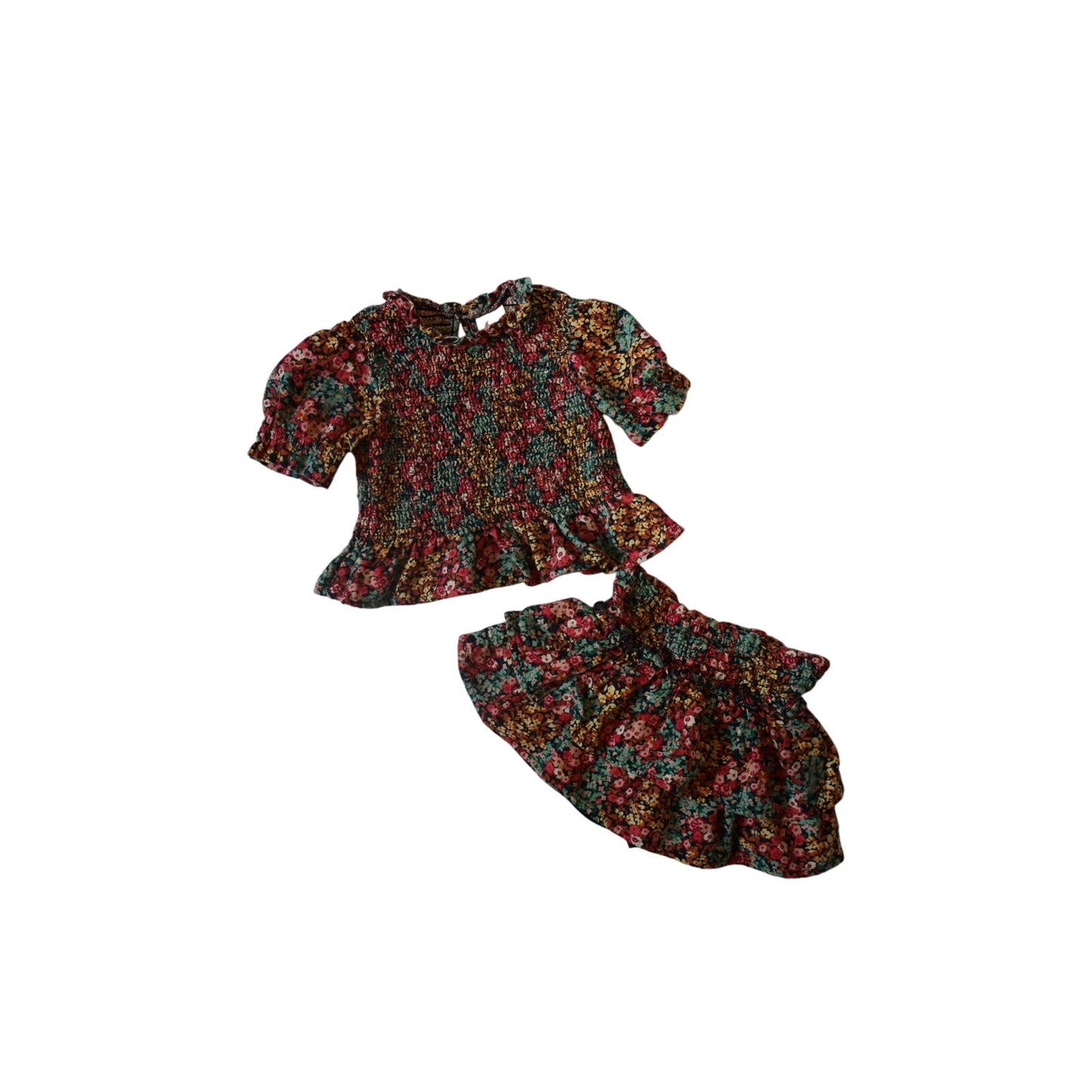 Floral Stretchy Two-Piece Skirt Set - 2T