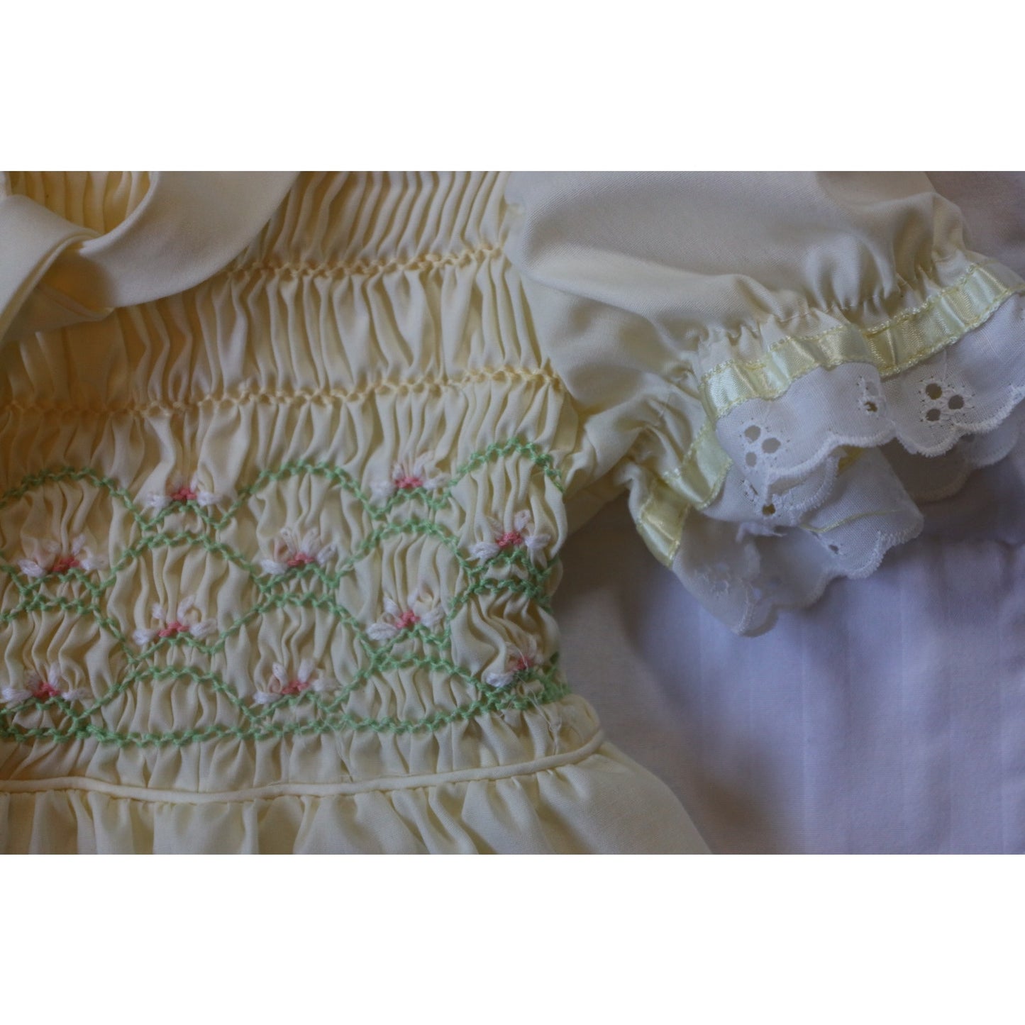 Vintage Polly Flinders Hand Smocked Dress - 2T