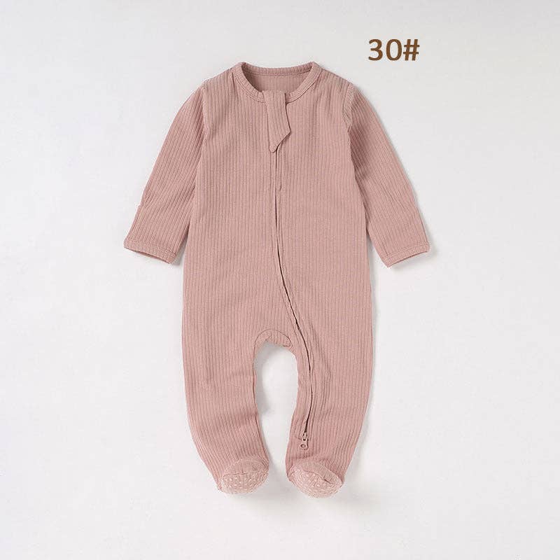 Organic Cotton Baby Footed Romper Knitted Onesie