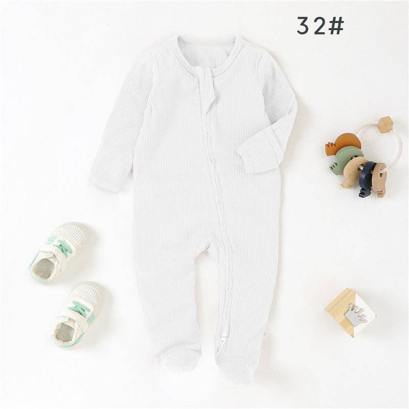 Organic Cotton Baby Footed Romper Knitted Onesie