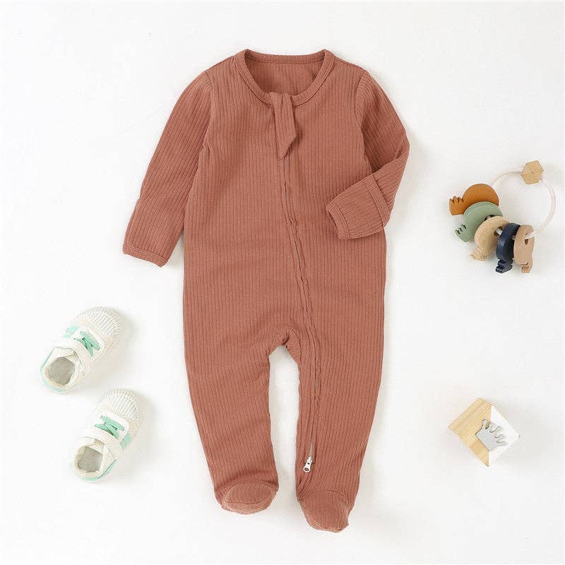 Organic Cotton Baby Footed Romper Knitted Onesie
