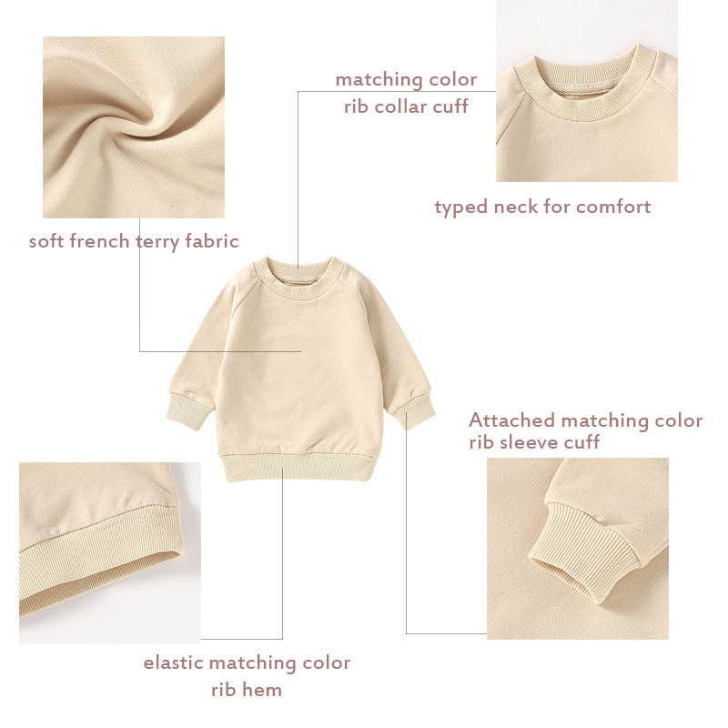 Organic Cotton Baby Sweatshirt Long Sleeve Kids Sweatshirt