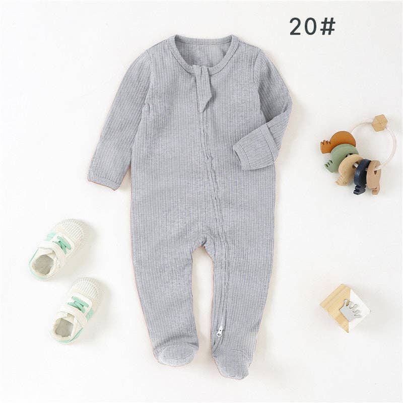 Organic Cotton Baby Footed Romper Knitted Onesie