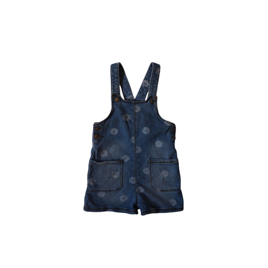 Denim Flower Power Shorteralls - 3T