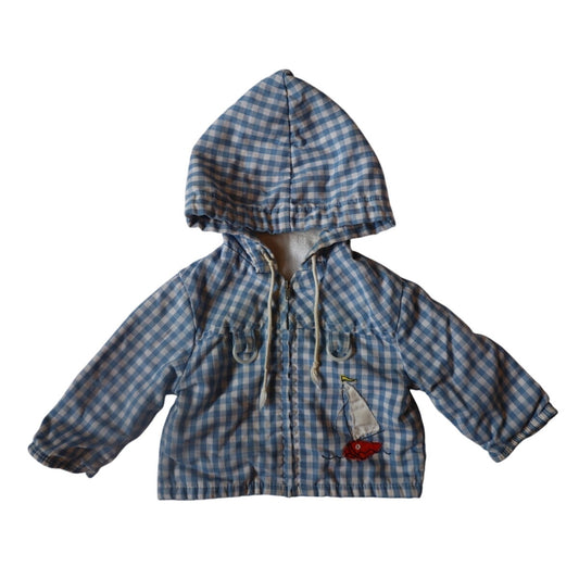 Vintage Wonderalls Gingham Sailboat Jacket - 12m